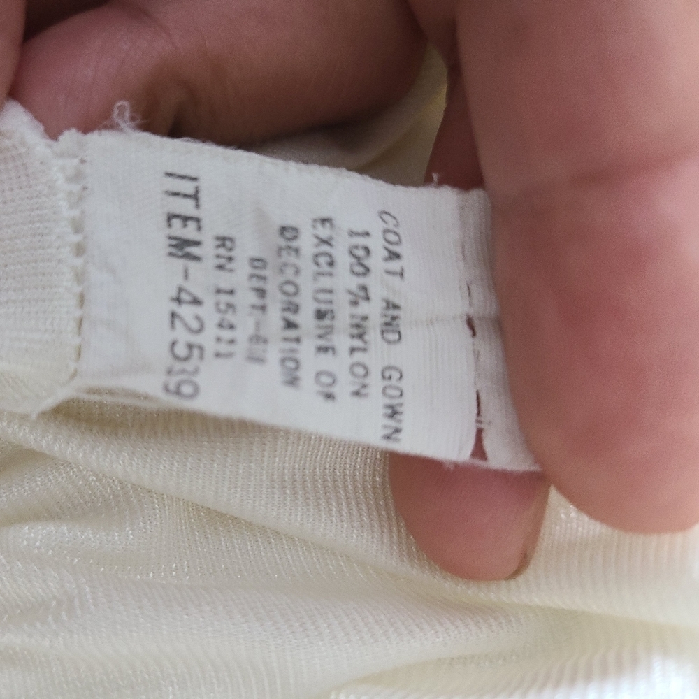 Sears slip dress Womens S (8/10) Ivory Full Nylon Silky Lingerie Sexy - Picture 8 of 8